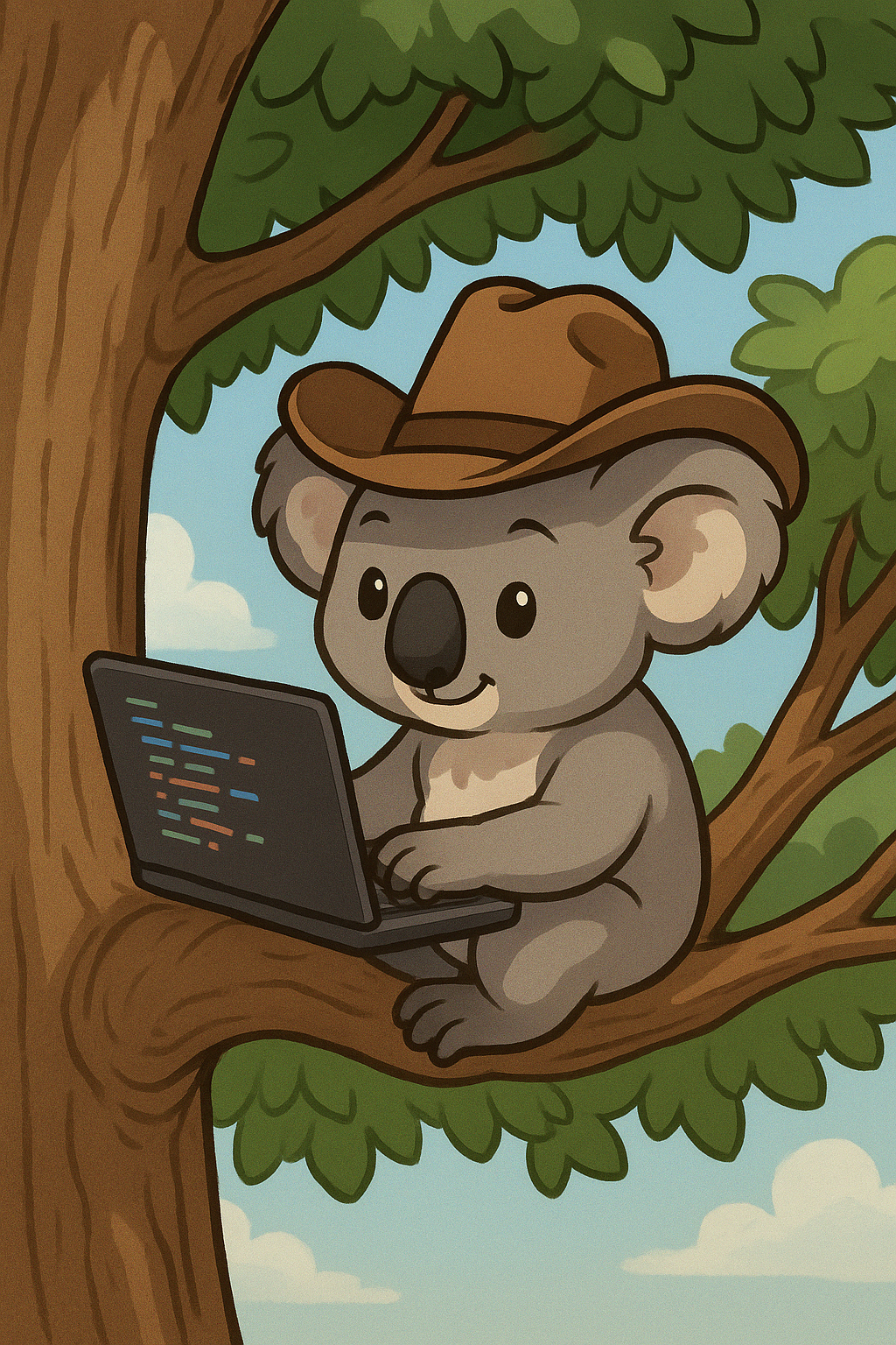Coding Koala in a tree